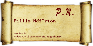 Pillis Márton névjegykártya