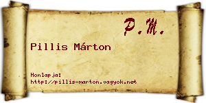 Pillis Márton névjegykártya